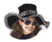 Black w/Zebra Trim Ladies Pimp Hat   [SOLD OUT]